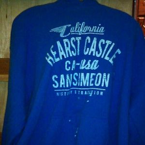 Vintage looking blue hoodie